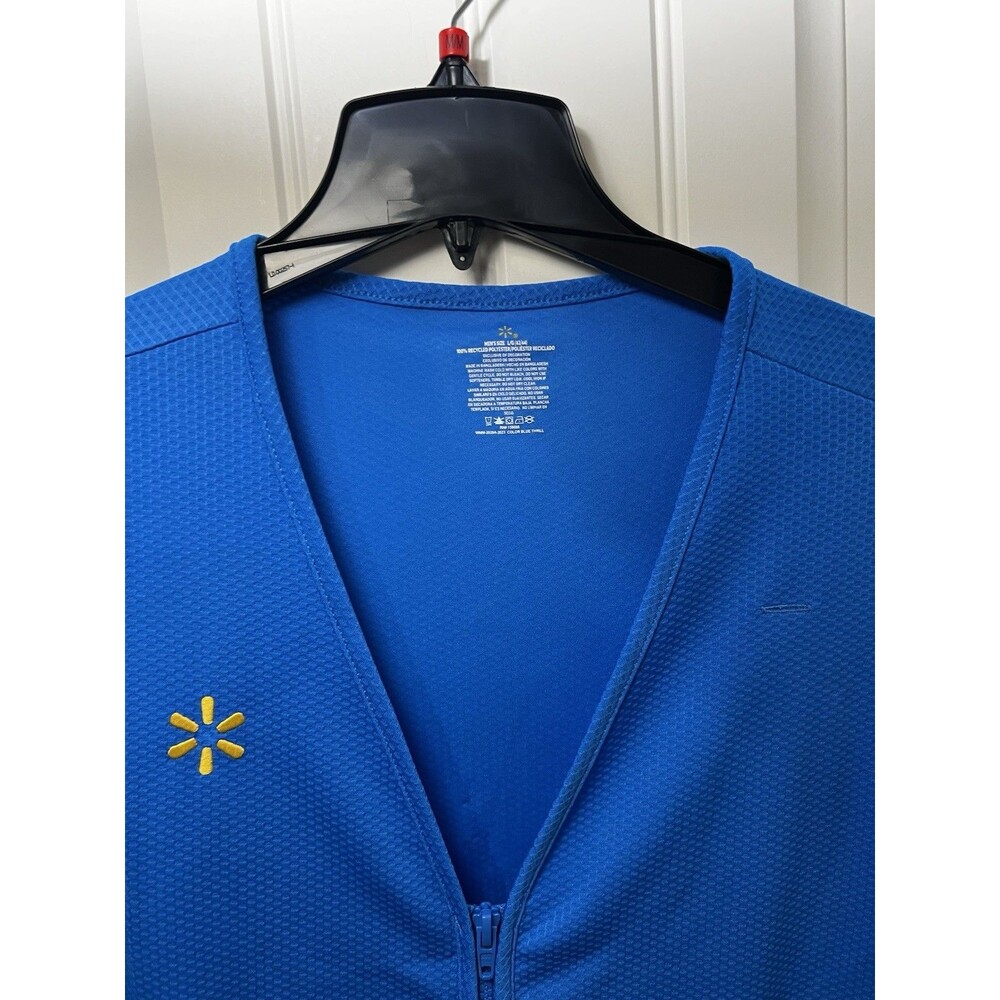 Walmart Employee Vest Men’s Medium 38/40 Blue Zip Up Embroidered Logo Pockets - Picture 5 of 14